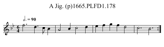 Jig. (p)1665.PLFD1.178, A - staff notation