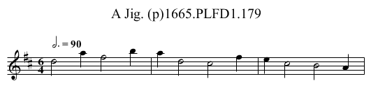 Jig. (p)1665.PLFD1.179, A - staff notation