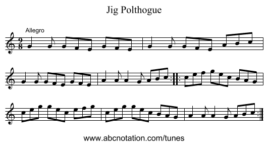 Jig Polthogue - staff notation