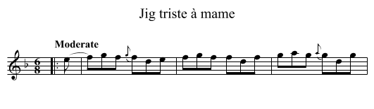 Jig triste à mame - staff notation