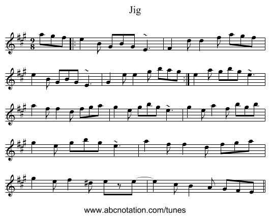 Jig - staff notation