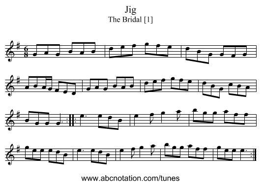 Jig - staff notation