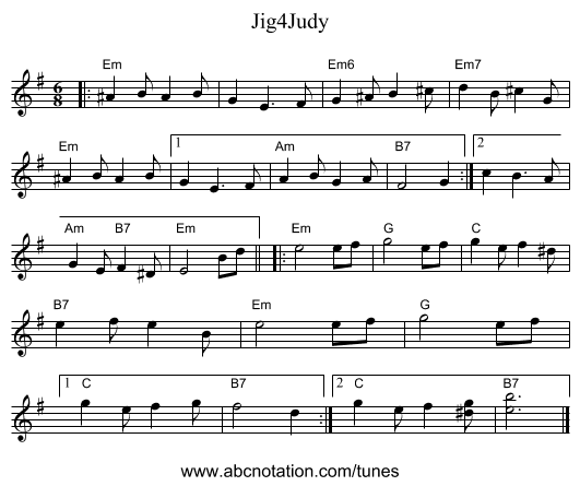 Jig4Judy - staff notation