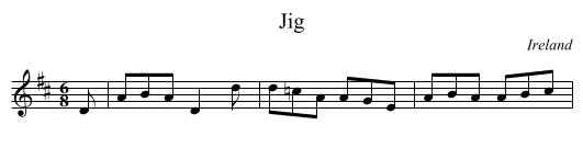 Jig - staff notation