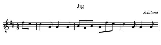 Jig - staff notation