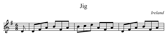 Jig - staff notation