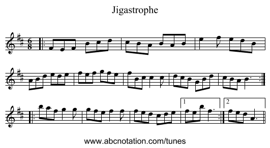 Jigastrophe - staff notation