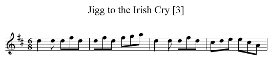Jigg to the Irish Cry [3] - staff notation