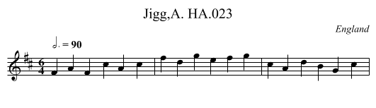 Jigg,A. HA.023 - staff notation