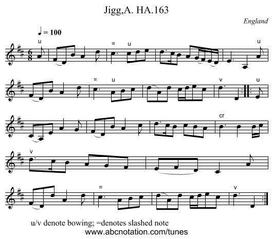 Jigg,A. HA.163 - staff notation