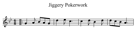 Jiggery Pokerwork - staff notation