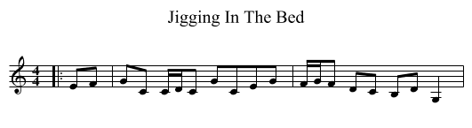 Jigging In The Bed - staff notation