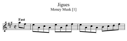 Jigues - staff notation