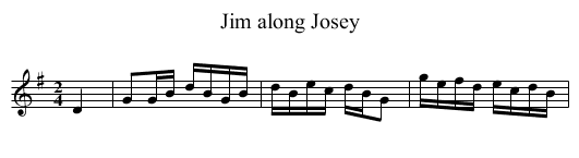 Jim along Josey - staff notation