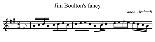 Jim Boulton's fancy - staff notation