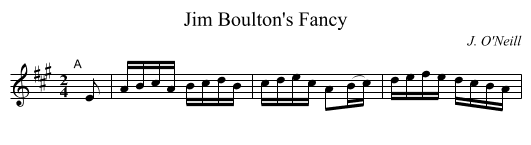 Jim Boulton's Fancy - staff notation