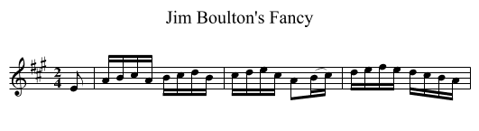 Jim Boulton's Fancy - staff notation