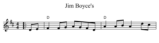 Jim Boyce's - staff notation
