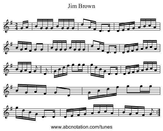 Jim Brown - staff notation