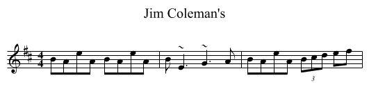 Jim Coleman's - staff notation