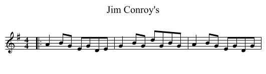 Jim Conroy's - staff notation