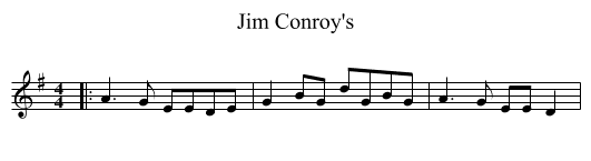 Jim Conroy's - staff notation