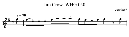 Jim Crow. WHG.050 - staff notation