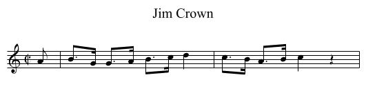 Jim Crown - staff notation