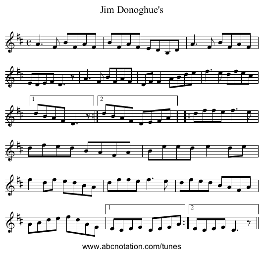 Jim Donoghue's - staff notation
