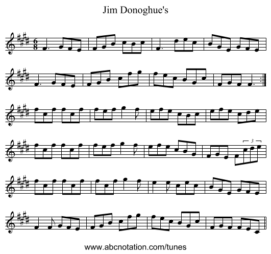 Jim Donoghue's - staff notation