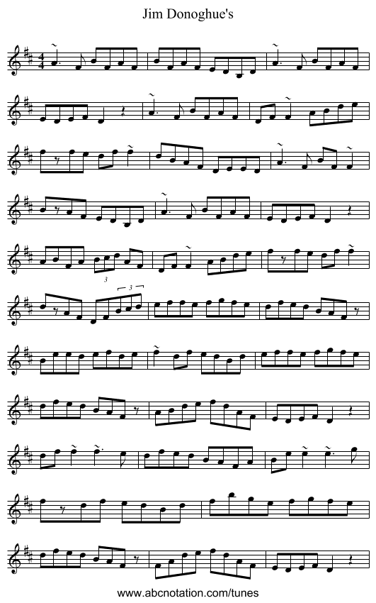 Jim Donoghue's - staff notation