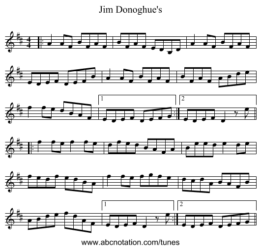 Jim Donoghue's - staff notation