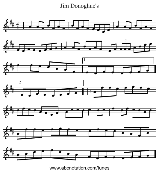 Jim Donoghue's - staff notation