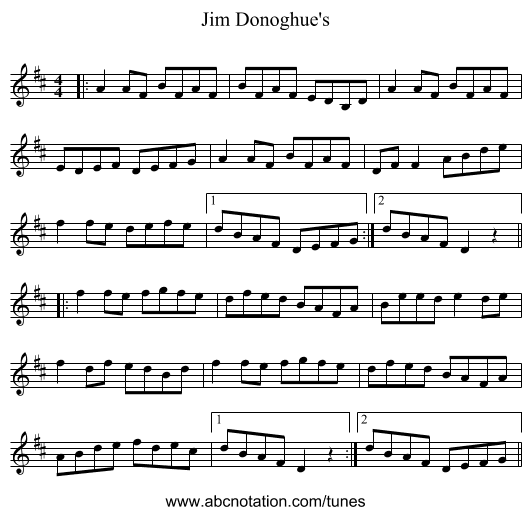 Jim Donoghue's - staff notation