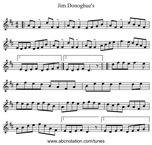 Jim Donoghue's - staff notation