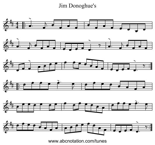 Jim Donoghue's - staff notation