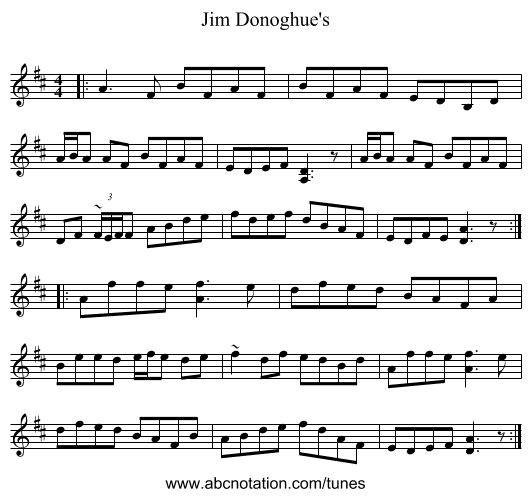 Jim Donoghue's - staff notation