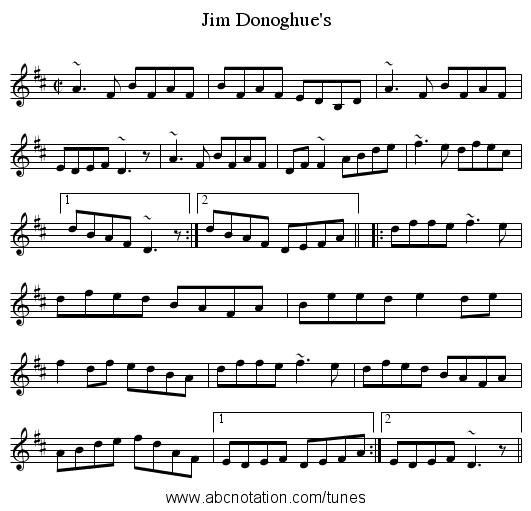 Jim Donoghue's - staff notation