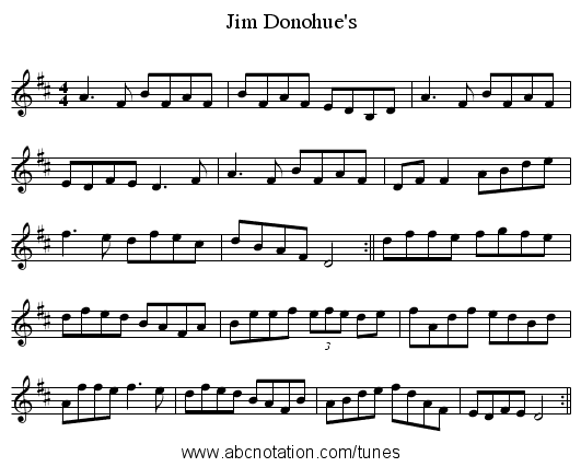 Jim Donohue's - staff notation