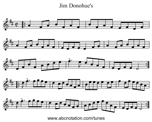 Jim Donohue's - staff notation