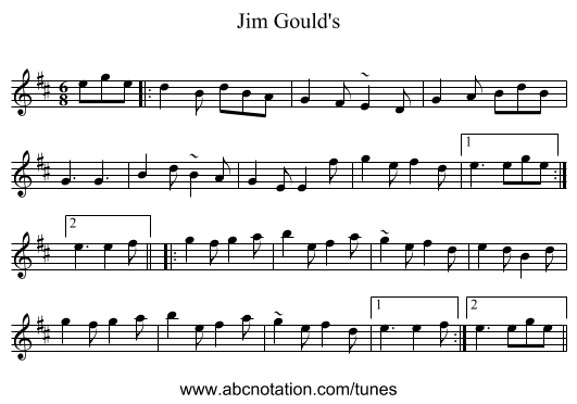 Jim Gould's - staff notation