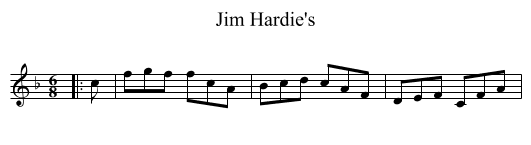 Jim Hardie's - staff notation