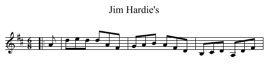 Jim Hardie's - staff notation