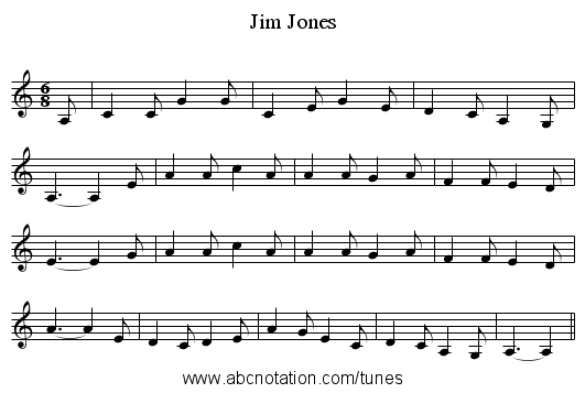 Jim Jones - staff notation