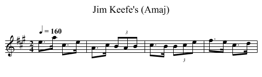 Jim Keefe's (Amaj) - staff notation