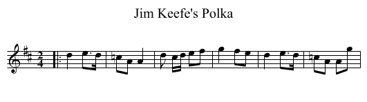 Jim Keefe's Polka - staff notation