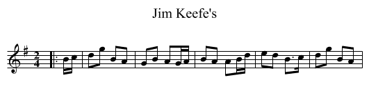 Jim Keefe's - staff notation