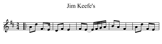 Jim Keefe's - staff notation