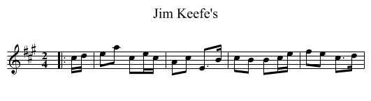 Jim Keefe's - staff notation