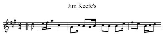 Jim Keefe's - staff notation